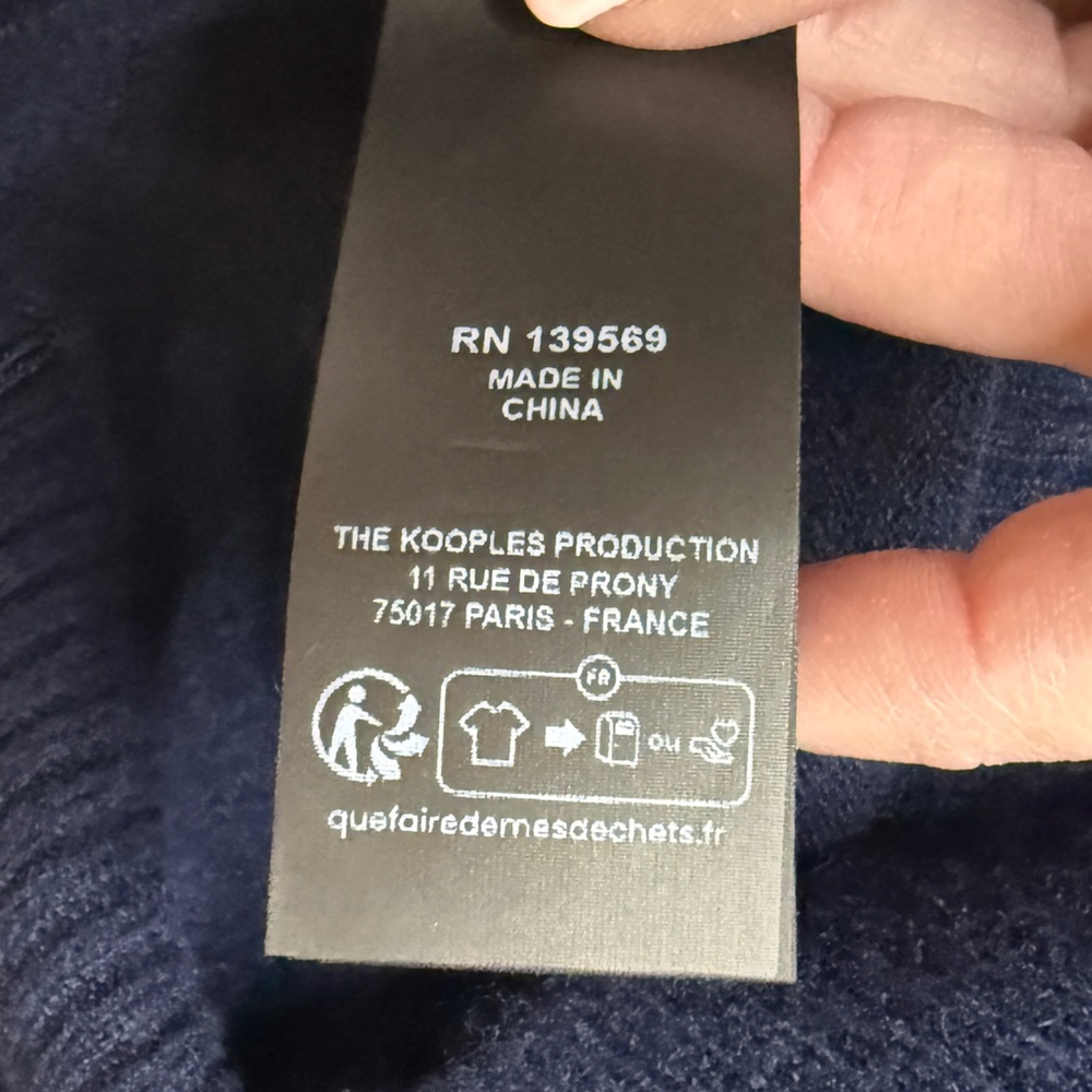 NWT | The Kooples | Knit Sweater with Tie Detail | Navy | Medium - Picture 10 of 13